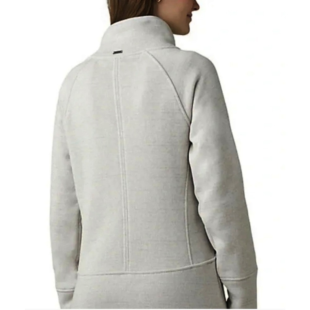 Prana Sweatshirt Womens Small Gray Pullover Snap Neck Fleece Lined - Picture 3 of 11